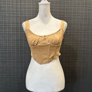 Zara Camel Corset Crop Top